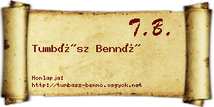 Tumbász Bennó névjegykártya